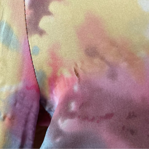 Alexis Tie Dye Silk Pants Size S Pink Yellow Blue Flowy Casual Multi-Color Fall - Picture 8 of 8